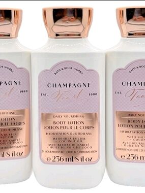 3 Pack Bath & Body Works Champagne Toast Body Lotion - White, Rose Gold